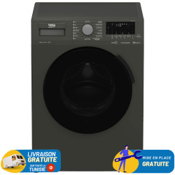 Machine a laver Beko 12kg 1400TR SMART INVERTER / Gris Foncé / WTE12726MG