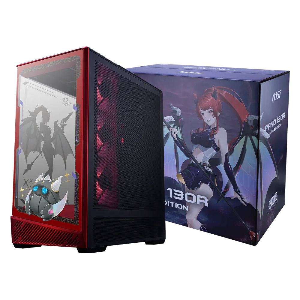 Boîtier Gaming Moyen Tour MSI PANO 130R ÉDITION MLG / ATX / ARGB / Rouge