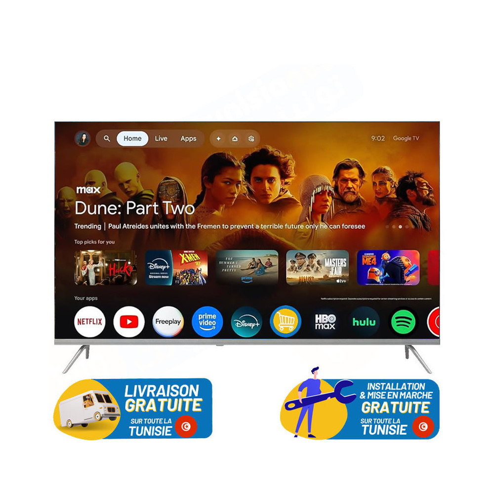 TV 50" QLED TELEFUNKEN G4FN GOOGLE TV 4K AVEC RÉCEPTEUR INTÉGRÉ