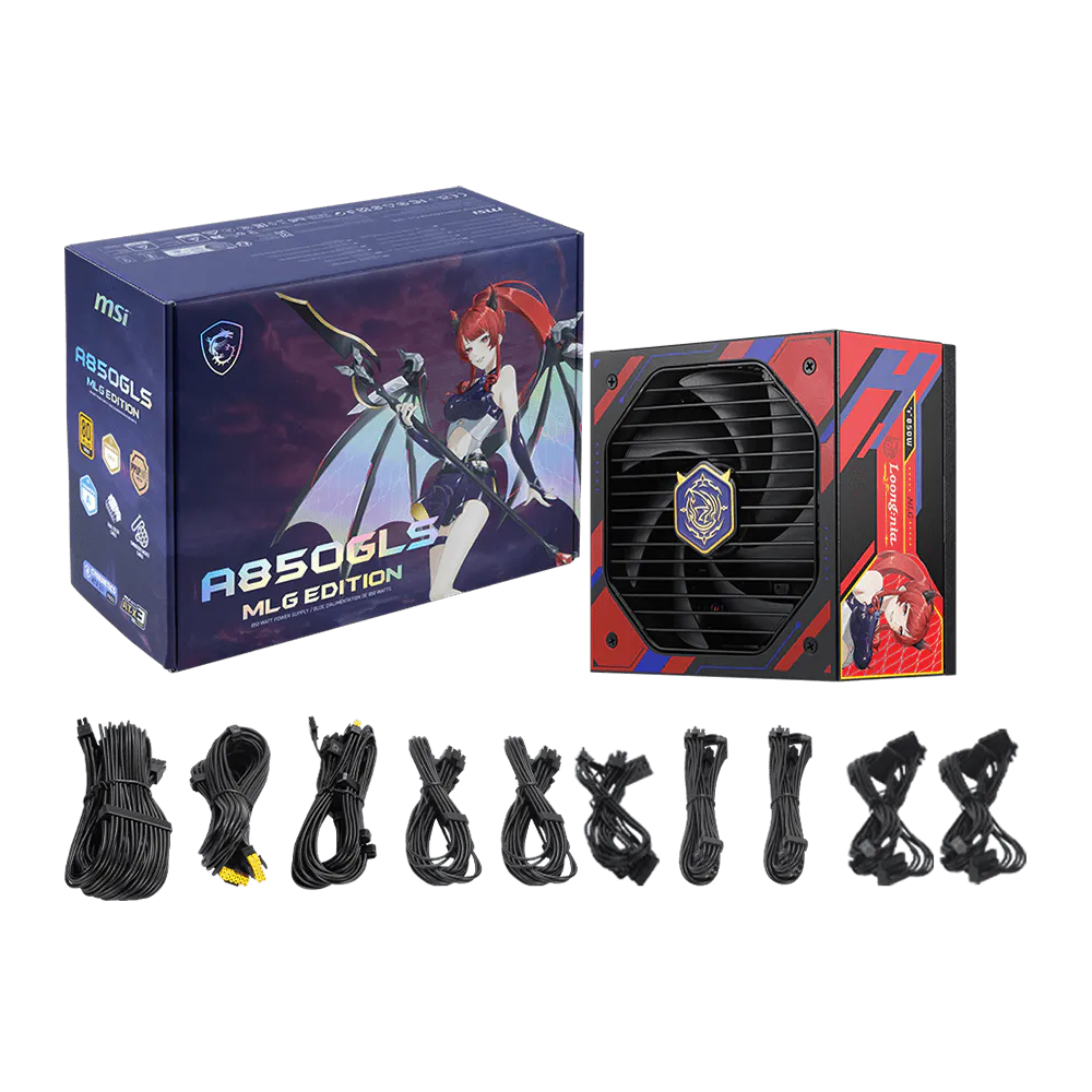 Boîte d'alimentation MSI A850GLS MLG EDITION / 80 PLUS Gold / Modulaire / 850 Watts / ATX / Noir