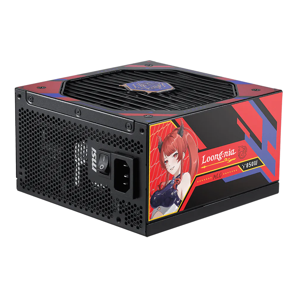Boîte d'alimentation MSI A850GLS MLG EDITION / 80 PLUS Gold / Modulaire / 850 Watts / ATX / Noir