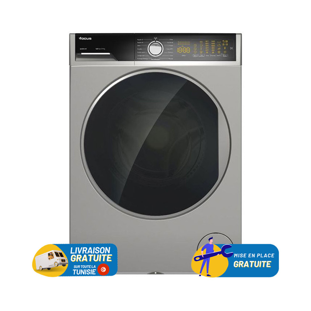 MACHINE A LAVER FRONTALE FOCUS / 11KG / 1400 TOURS /INOX