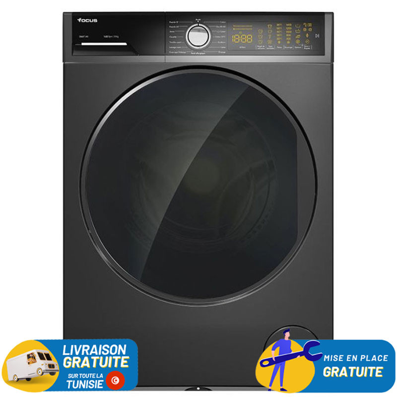 MACHINE A LAVER FRONTALE FOCUS / 11KG / 1400 TOURS / GRIS FONCÉ