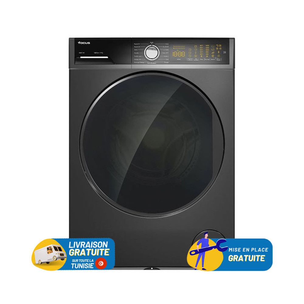 MACHINE A LAVER FRONTALE FOCUS / 11KG / 1400 TOURS / GRIS FONCÉ