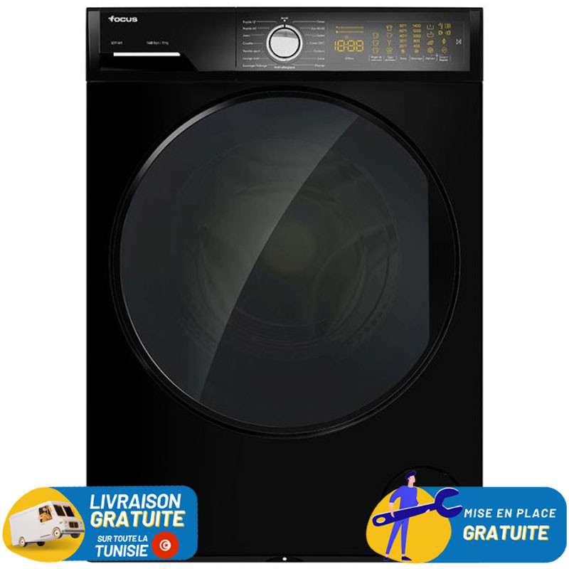 MACHINE A LAVER FRONTALE FOCUS / 11KG / 1400 TOURS / NOIR