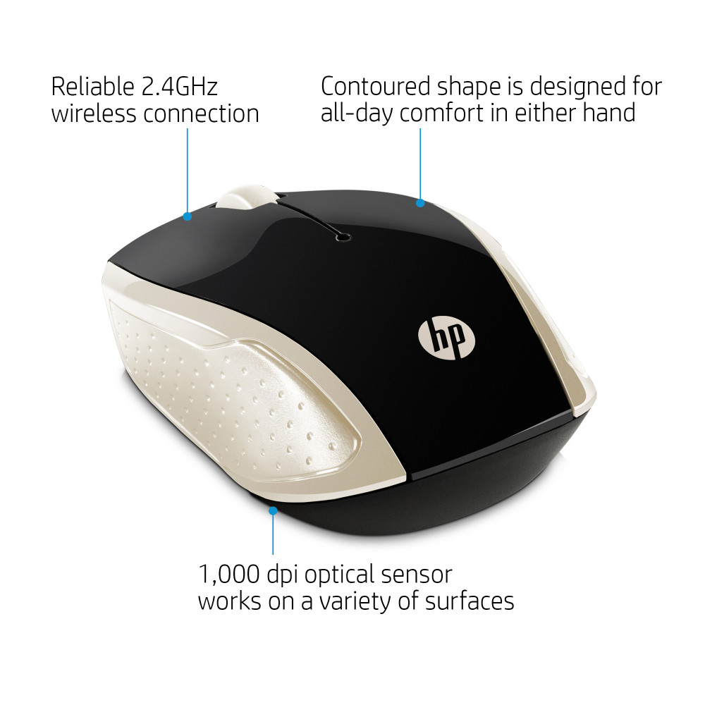 Souris Sans Fil HP 200 / Gold