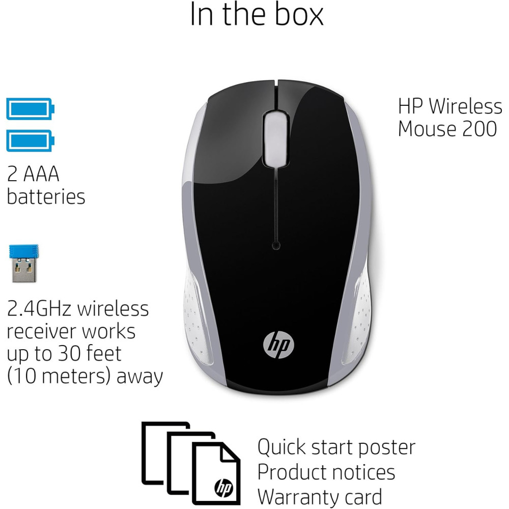 Souris Sans Fil HP 200 / Silver