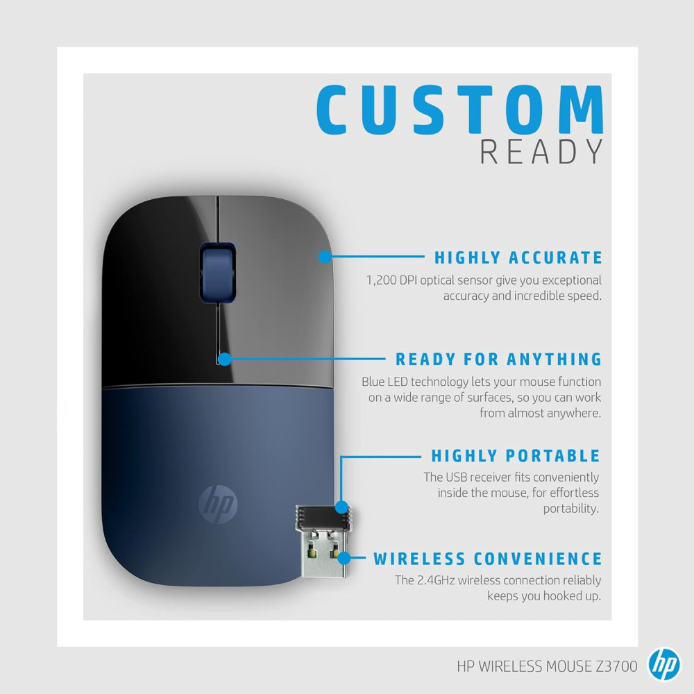 Souris sans fil HP Z3700 / Bleu