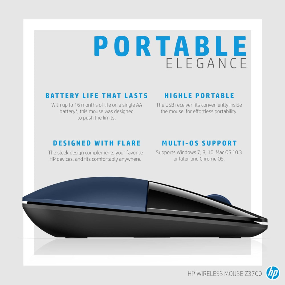 Souris sans fil HP Z3700 / Bleu