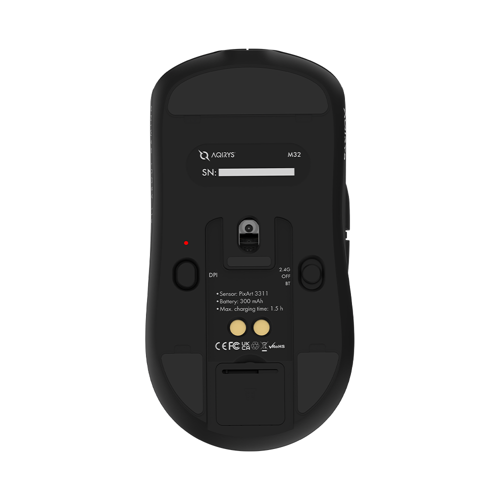 Souris Gaming Sans Fil AQIRYS M32 / RGB / Noir