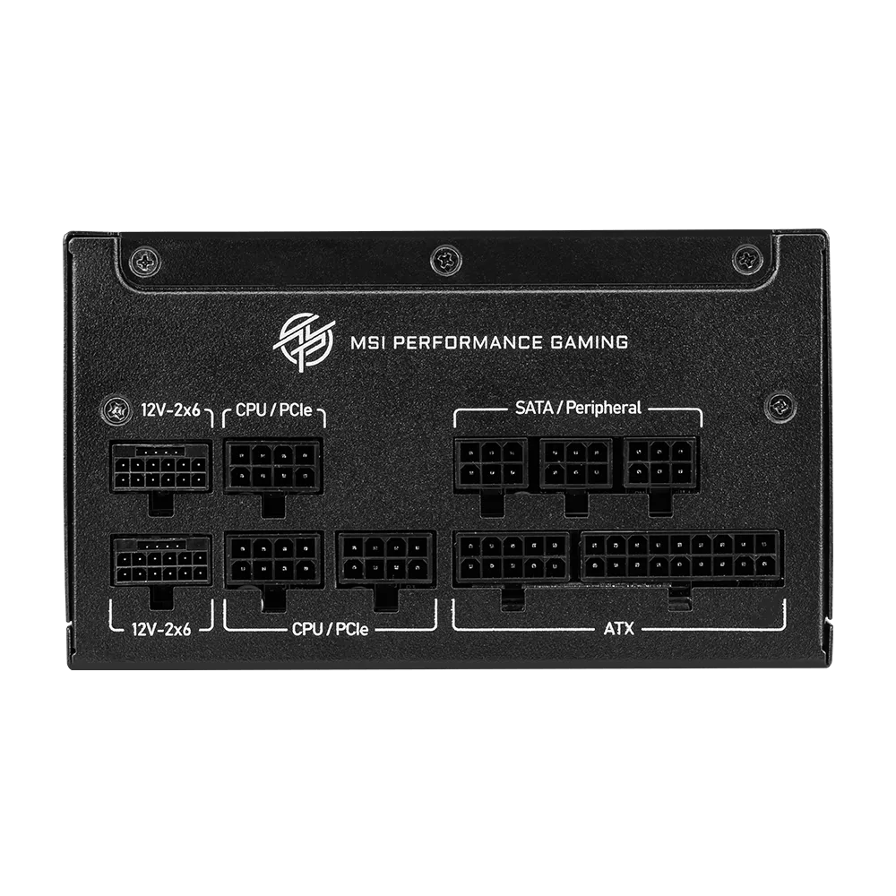 Boîte d'alimentation MSI MPG A1250GS PCIE5 / 80 PLUS Gold / Modulaire / 1250 Watts / ATX / Noir