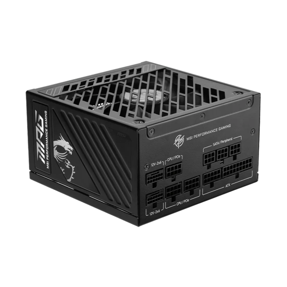 Boîte d'alimentation MSI MPG A1250GS PCIE5 / 80 PLUS Gold / Modulaire / 1250 Watts / ATX / Noir