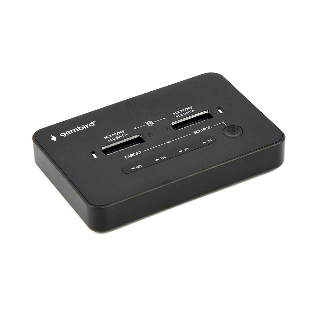 Station d'accueil Gembird double disque SSD USB Type-C M.2 NVMe et SATA