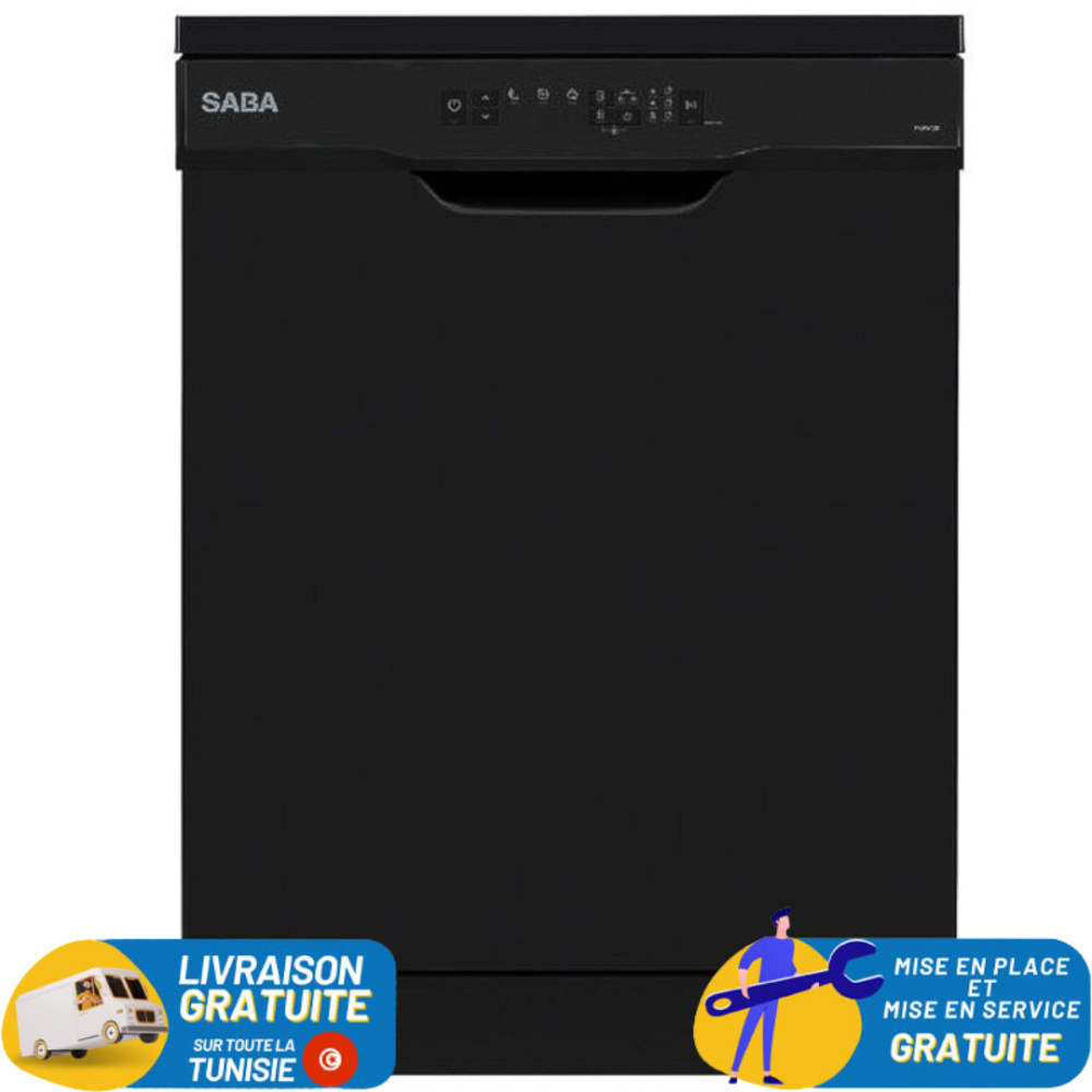 LAVE VAISSELLE SABA 12 COUVERTS / NOIR / FNPA12-BK