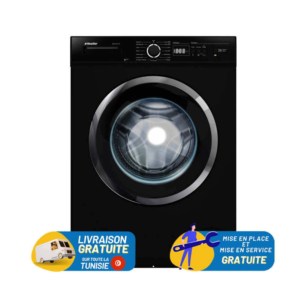 MACHINE A LAVER NEWSTAR AUTOMATIQUE 7KG / NOIR
