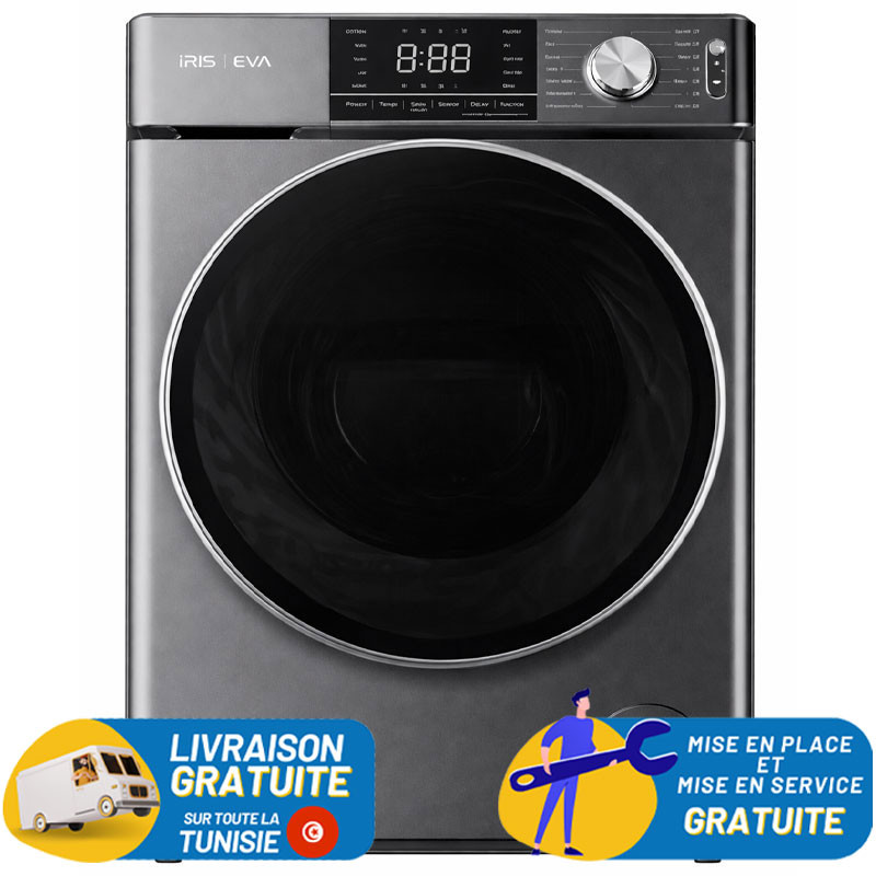 Machine à Laver Automatique IRIS EVA 12 KG / DARK SILVER