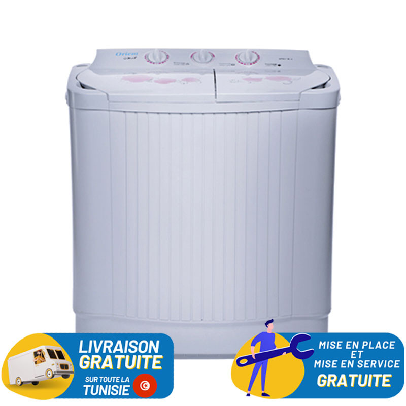Machine à laver semi automatique Orient 7.5 Kg / BLANC / XPB1-8-2