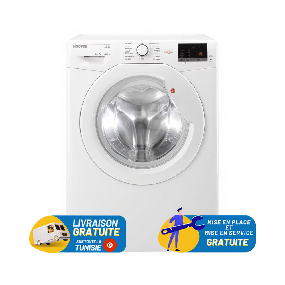 Machine à laver Inverter automatique Hoover 8 Kg / Blanc