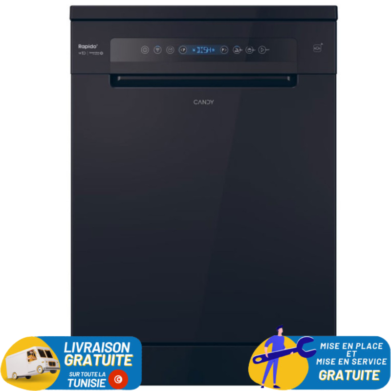 LAVE VAISSELLE CANDY 15 Couverts / NOIR + Afficheur