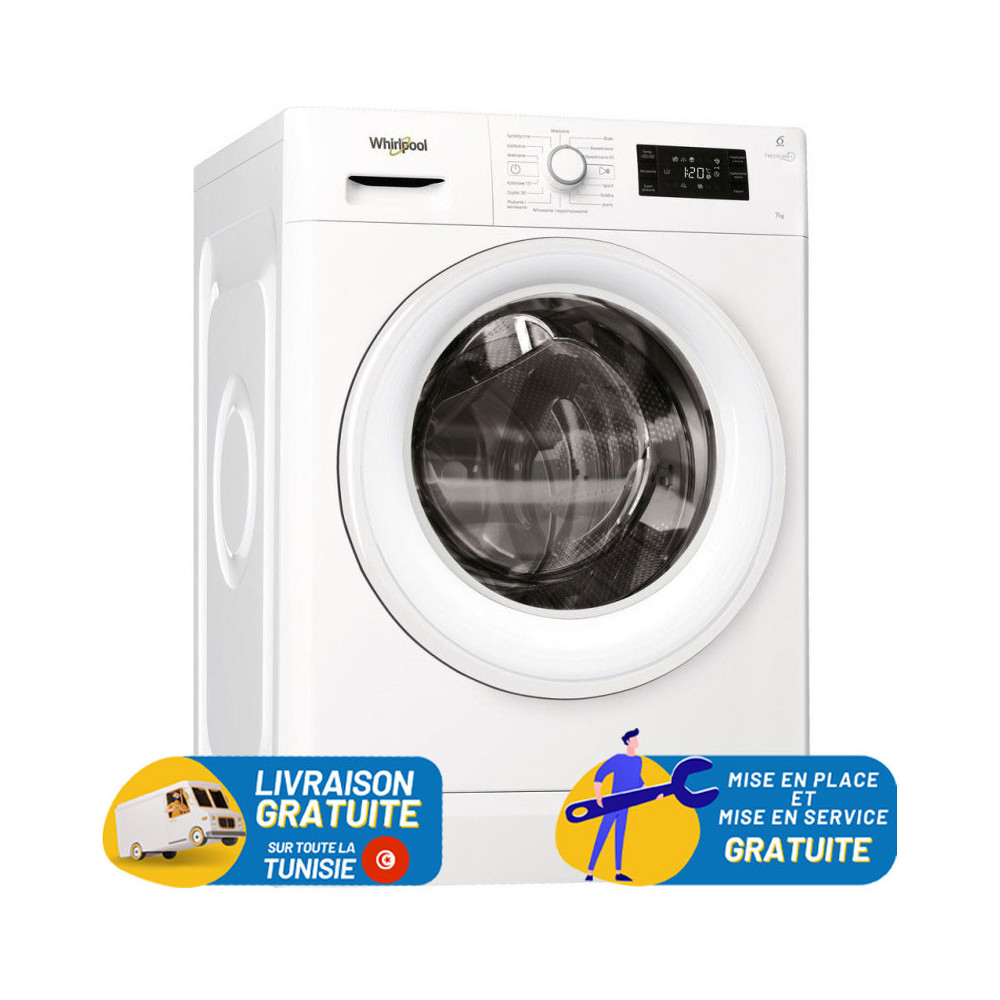 Machine à laver Whirlpool Fresh Care FWG 71253 SB / 7 Kg / Blanc