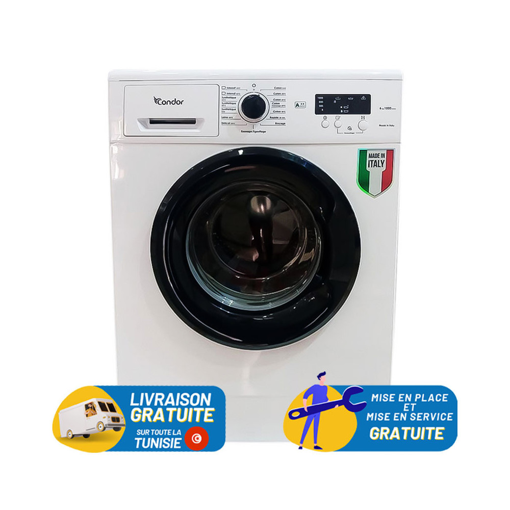 Machine à laver Frontale Condor / 6 Kg / Blanc