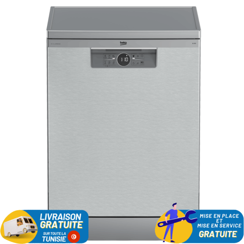 Lave-vaisselle BEKO Pose libre 15 Couverts 60 cm / INVERTER / INOX