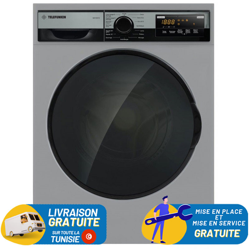 Lavante Séchante Telefunken MACH9-WD1461S / 9 Kg / Silver