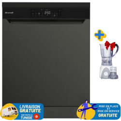 Lave Vaisselle BRANDT 16 couverts avec afficheur DARK SILVER + Blender 2en1 400W Offert