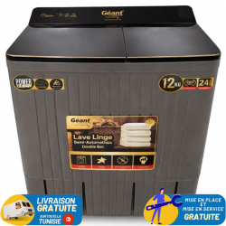 Machine à laver GEANT semi automatique 12 KG / Noir + Pompe
