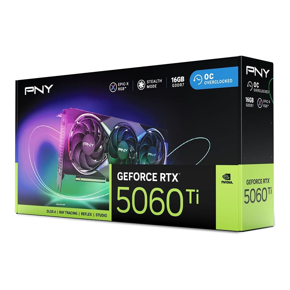 Carte graphique PNY GeForce RTX 5060 Ti 16 Go GDDR7 OC RGB Triple Fan