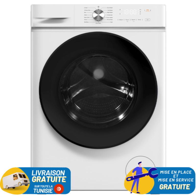 Machine à Laver BIOLUX Frontale 8KG / Blanc
