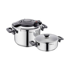 Set Cocotte KORKMAZ Alessa 7 Litres + Faitout 4L / Inox