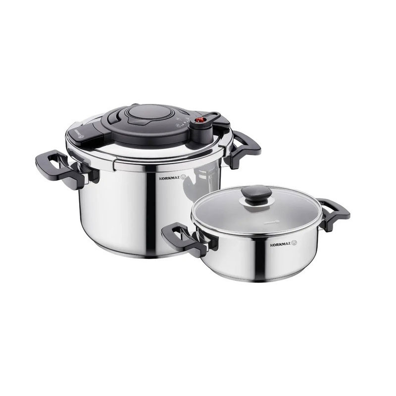 Set Cocotte KORKMAZ Alessa 7 Litres + Faitout 4L / Inox