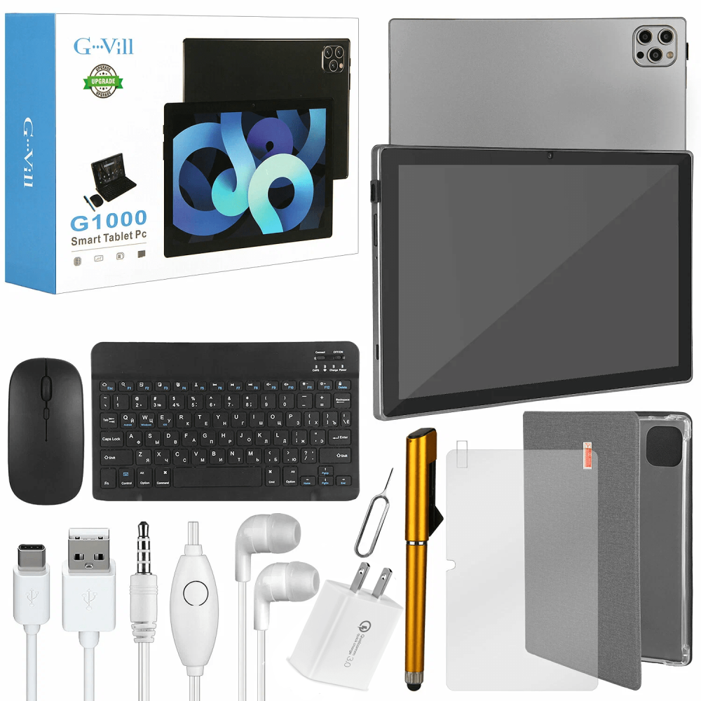 Tablette G-VILL G1000 WIFI 16G / 512G 10.1" KEYBORD-MICRO-SOURIS-ETUI-PEN / Gold