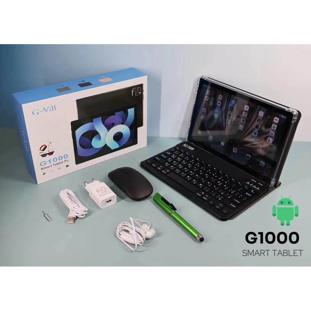 Tablette G-VILL G1000 WIFI 16G / 512G 10.1" KEYBORD-MICRO-SOURIS-ETUI-PEN / Gold