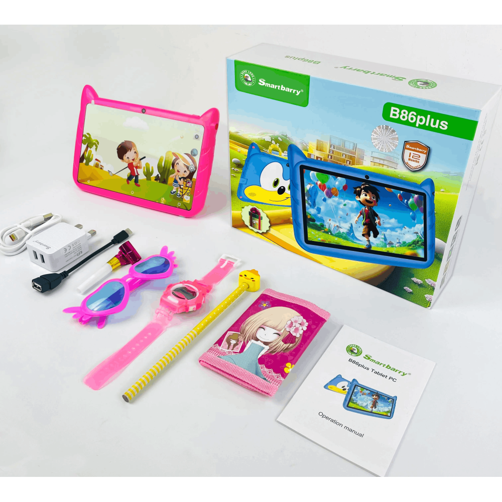TABLETTE KIDS MARTBARRY B86PLUS WIFI 8G/512G 7" ETUI+FILM +FREE GIFTS / Rouge