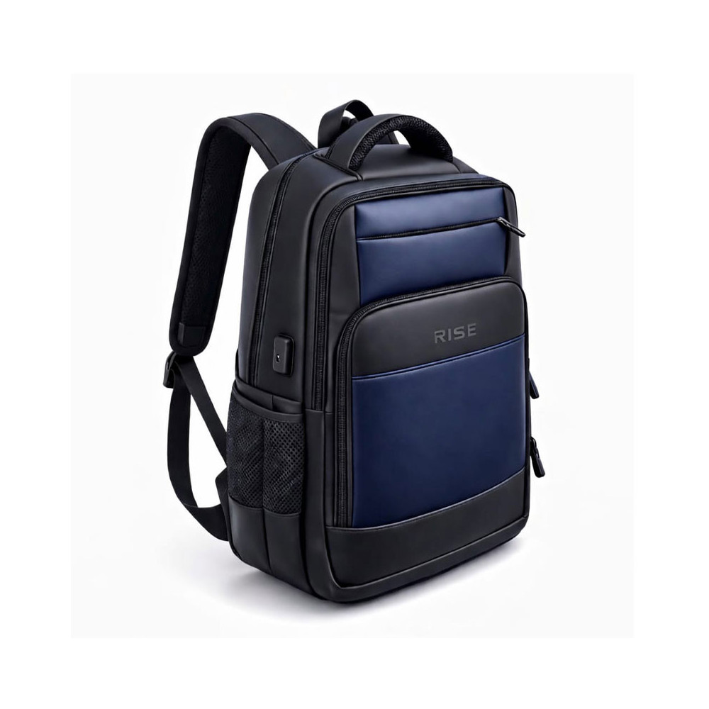 SAC A DOS RISE 16.1'' avec PORT USB (Type A & Type C) / Noir et Bleu