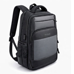SAC A DOS RISE 16.1'' avec PORT USB (Type A & Type C) / Noir et Gris