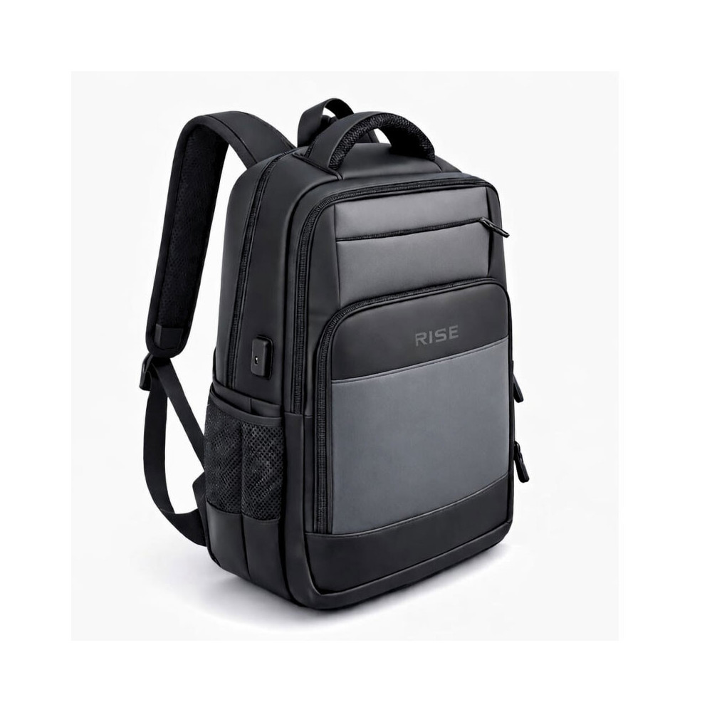 SAC A DOS RISE 16.1'' avec PORT USB (Type A & Type C) / Noir et Gris