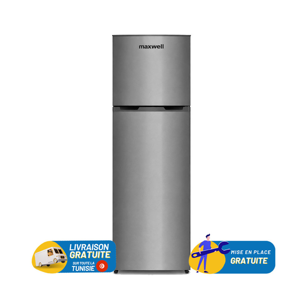 Réfrigérateur MAXWELL De Frost Double Portes 270 Litres / Silver
