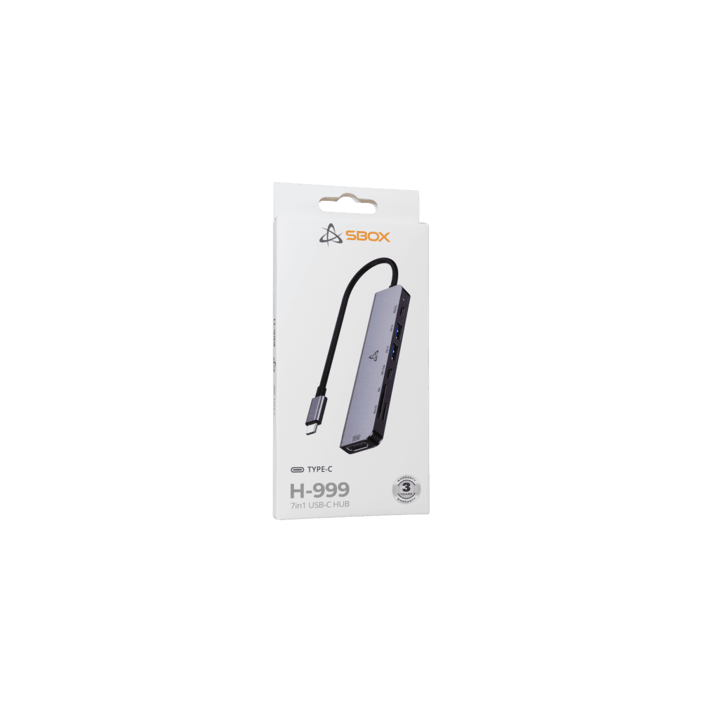 Hub SBOX 7en1 USB-C H-999 / Gris
