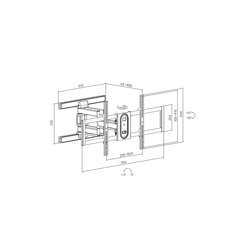 Support Mural SBOX PLB-8148 (43-100/60KG)