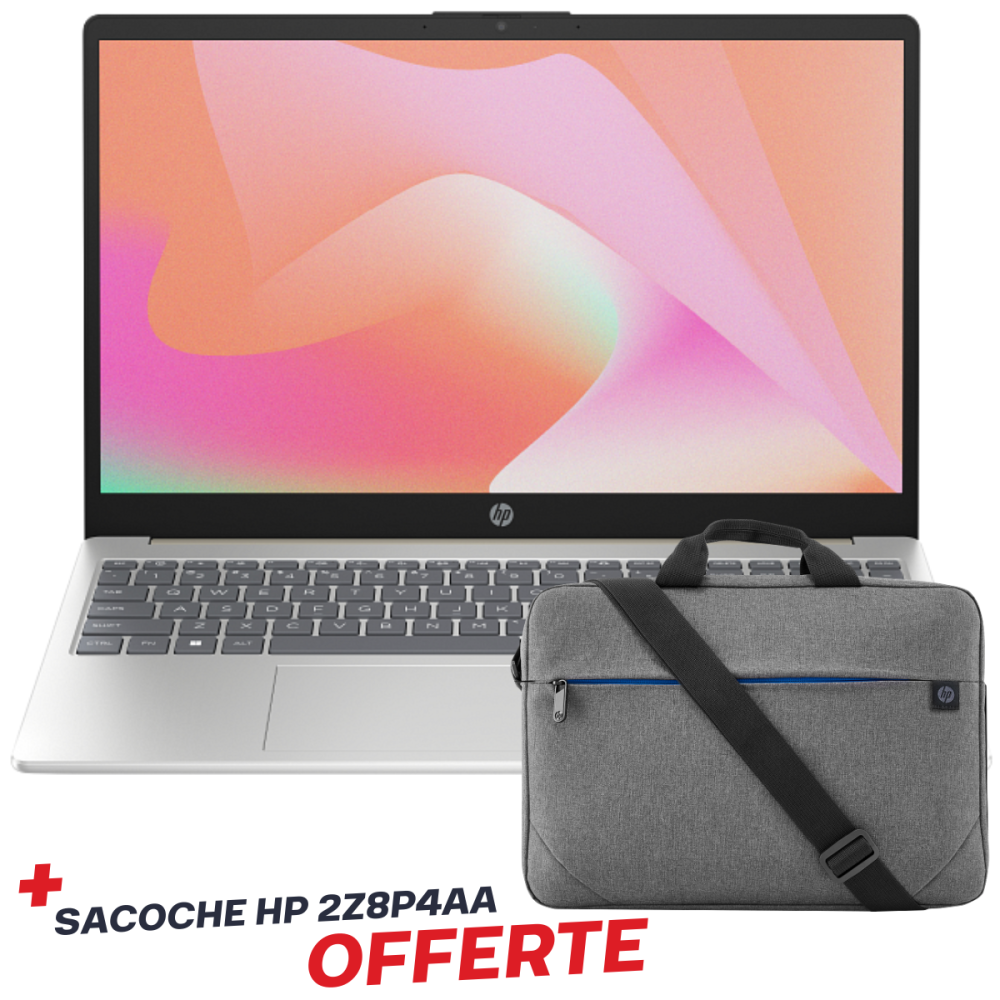 Pc Portable HP 15-fd0598nk / i3-1315U / 24 Go / 512 Go SSD / Silver Avec Sacoche HP 2Z8P4AA Offerte