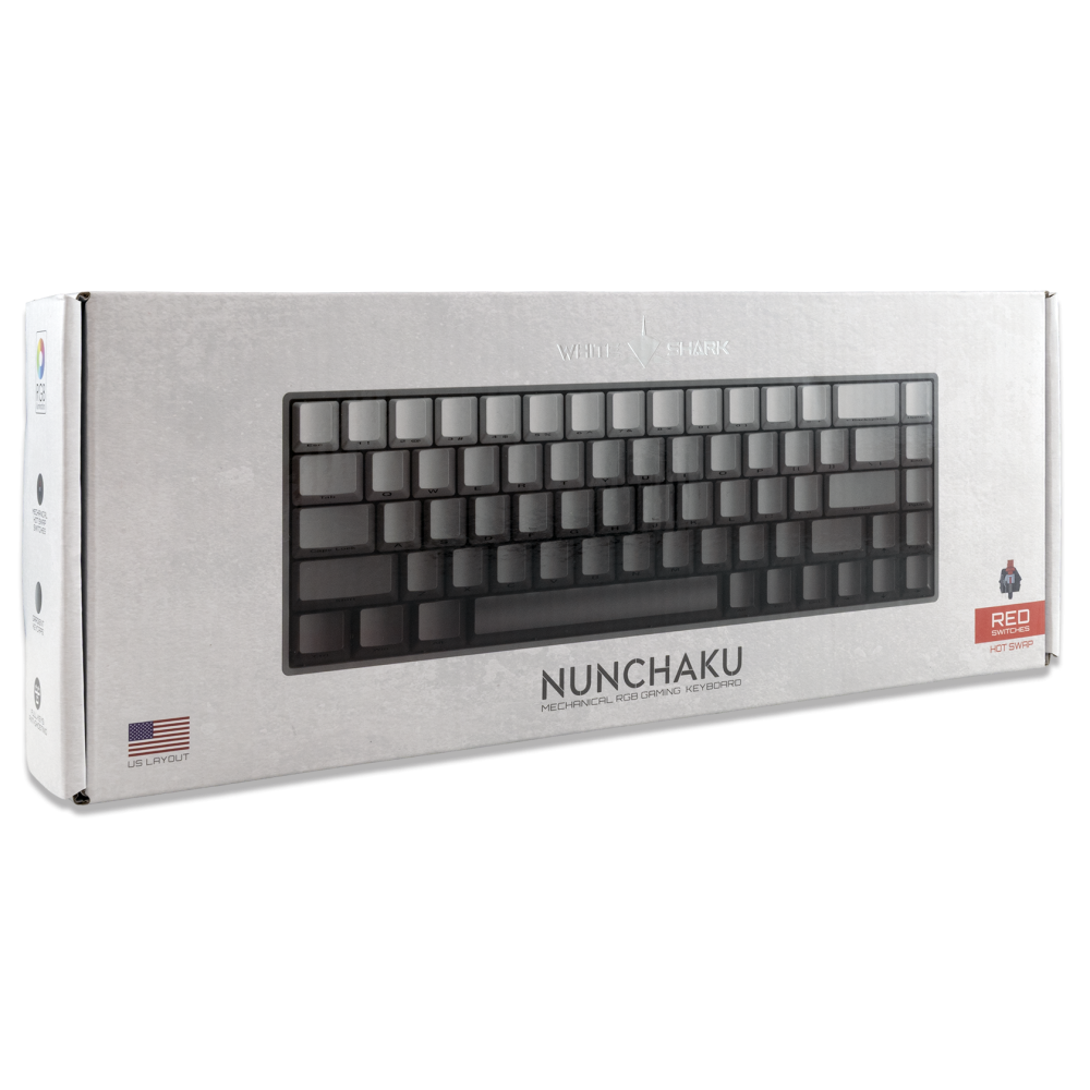 Clavier Gaming Mécanique White Shark GK-00711 NUNCHAKU / RED SWITCH / Gris