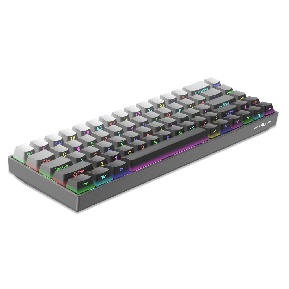 Clavier Gaming Mécanique White Shark GK-00711 NUNCHAKU / RED SWITCH / Gris