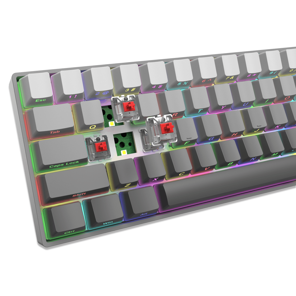 Clavier Gaming Mécanique White Shark GK-00711 NUNCHAKU / RED SWITCH / Gris
