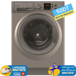 Machine à laver Frontale Ariston NS823CGGMA / 8 KG / Silver avec Moteur Inverter + 50DT Bon de Réduction