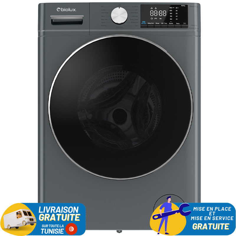 Machine À Laver Frontal Inverter BIOLUX MAXY-120S / 10Kg  / Silver