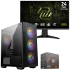 Setup Gamer Special Pc de Bureau Gaming / Ryzen 5 Pro 5650G / Vega 7 / 16 Go Avec Écran Gaming MSI MAG 245F X24 24" Full HD IPS / 240 Hz