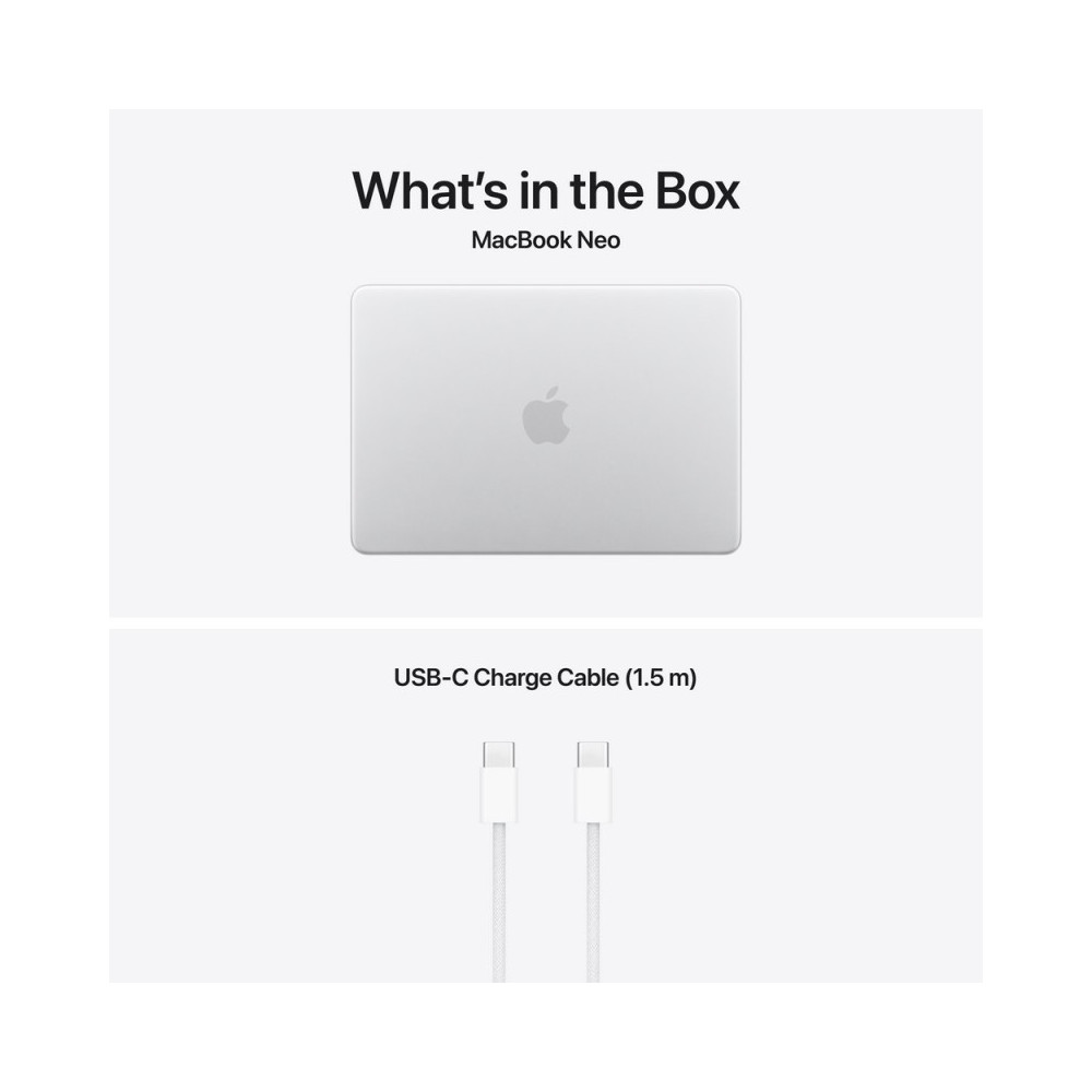 Apple MacBook Neo A18 Pro Avec Touch ID / 8 Go / 512 Go SSD / Silver / Sans Adaptateur